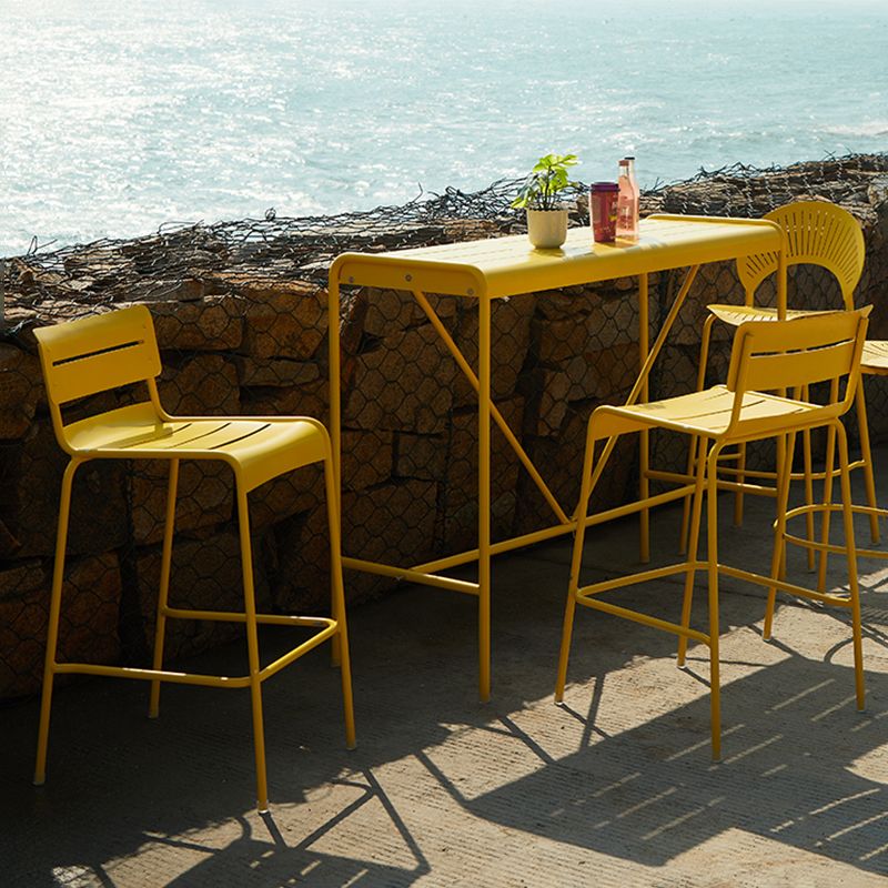 Modern Patio Dining Armchair Aluminum Open Back With Arm Outdoor Bistro Chairs