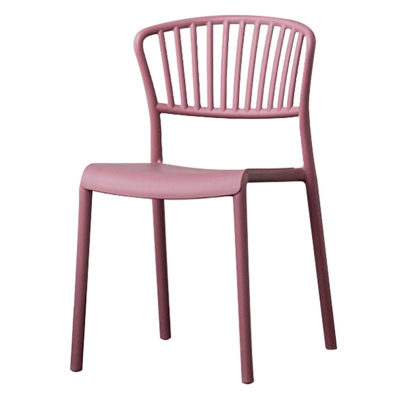 Chaise de salle à manger en plastique de Style nordique, chaise latérale à dossier à lattes pour usage domestique