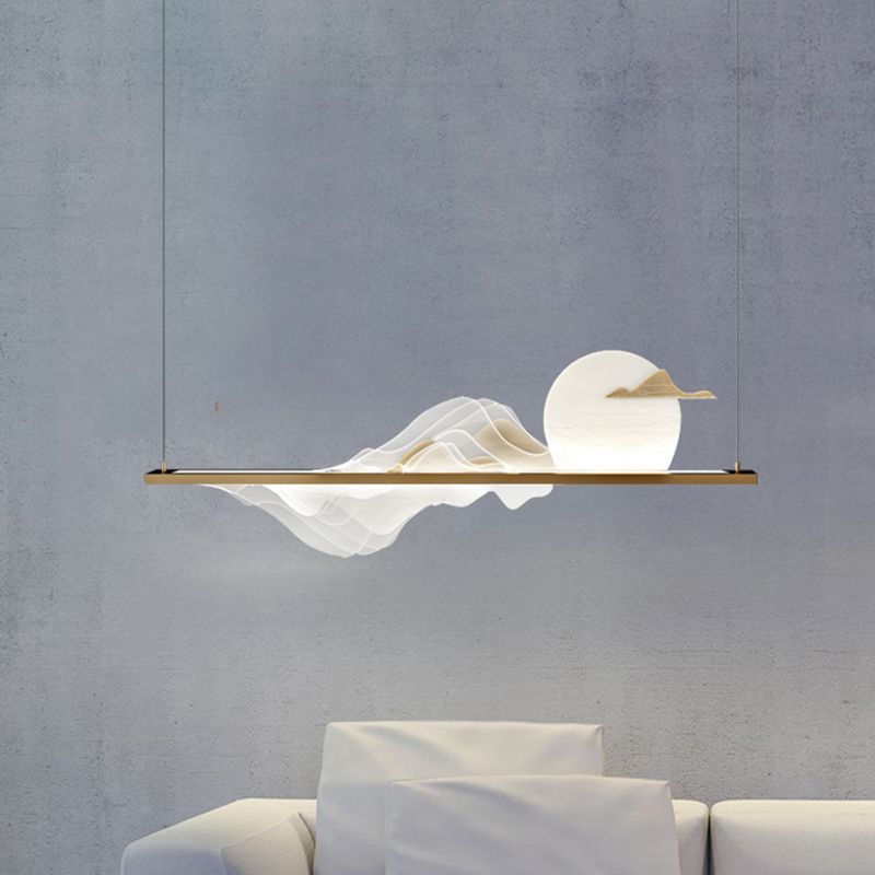 Luces colgantes colgantes de metal lámparas colgantes lineales modernas para el comedor