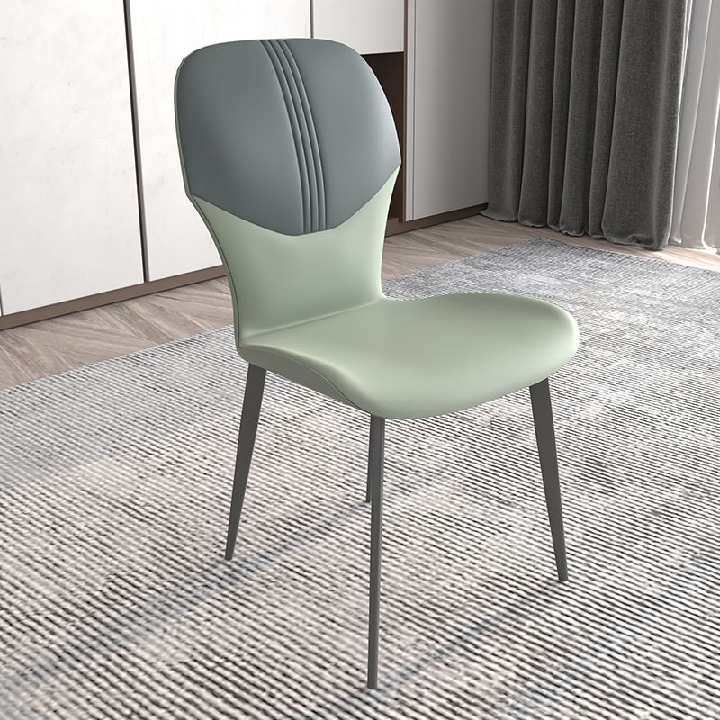 Contemporary Style Metal Dining Chairs Wingback Side Chairs for Kitchen