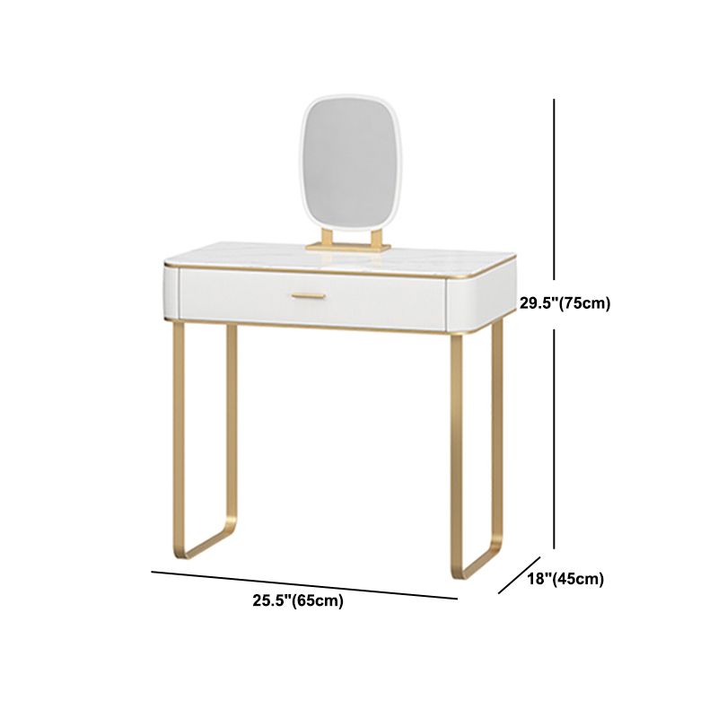 Luxurious Vanity Set 1 Storage Drawer with Mirror & Padded Stool