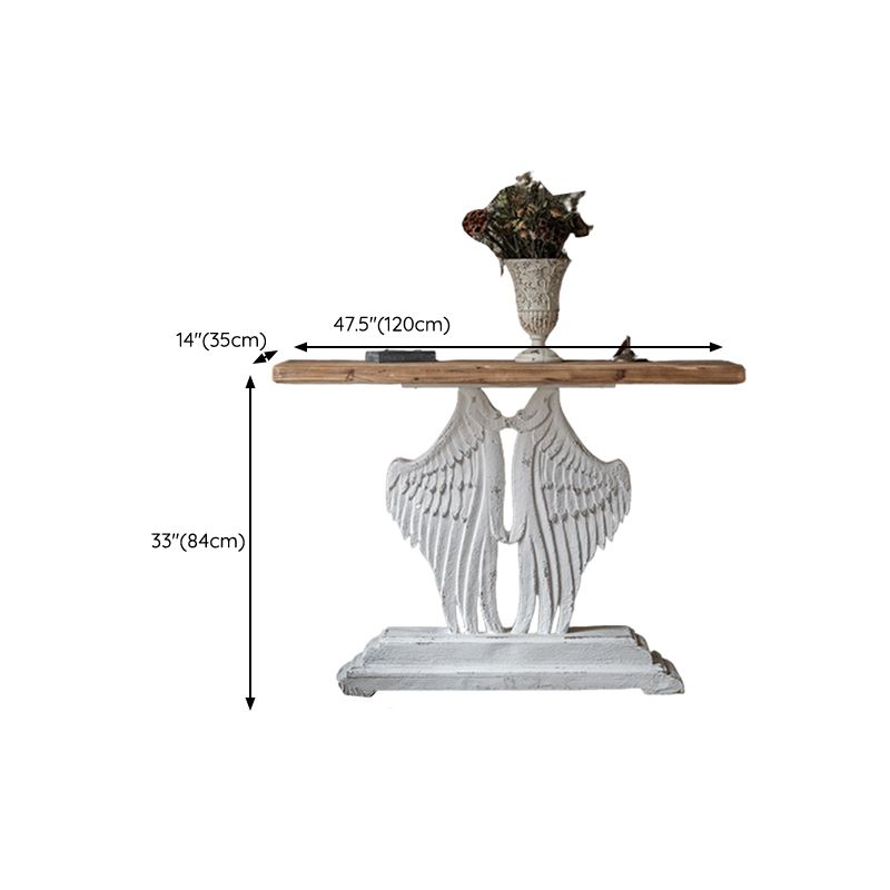 Wood French Country Console Table Distressed Accent Table with Shelf