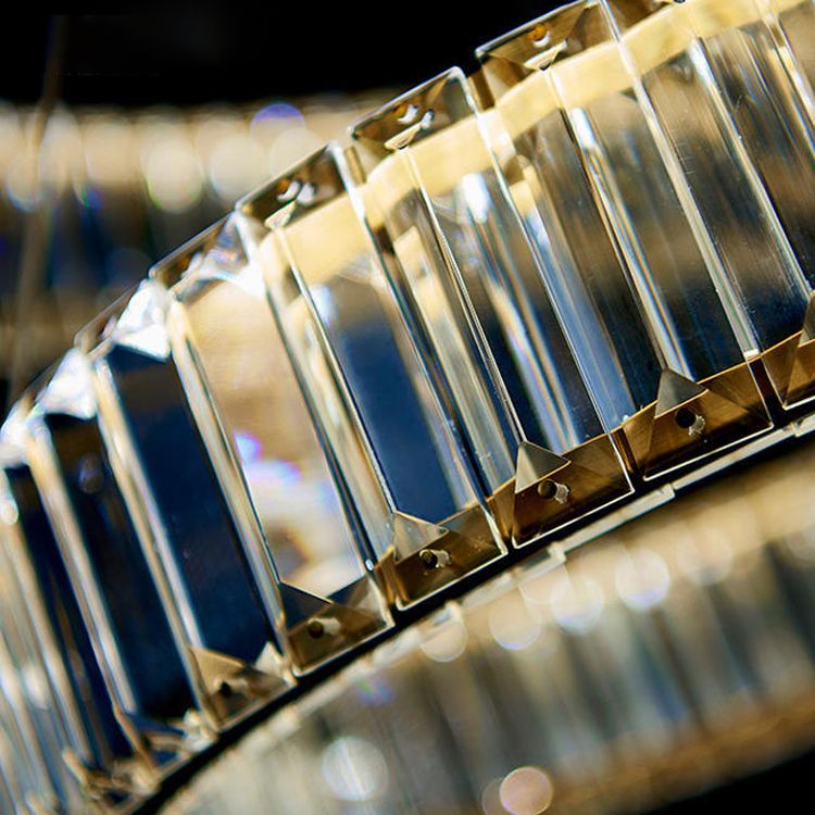 Ring Clear Crystal Hanging Ceiling Lights Modern Style Pendant Lighting Fixtures