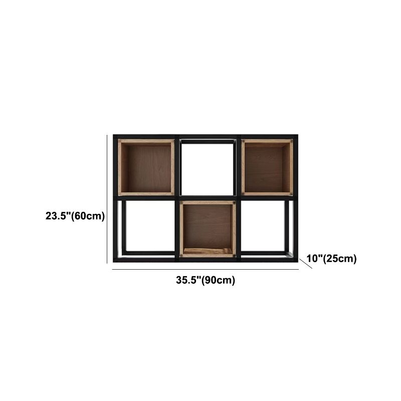 Modern Style Bookcase Wall Mounted Pine Wood Bookshelf for Home Office