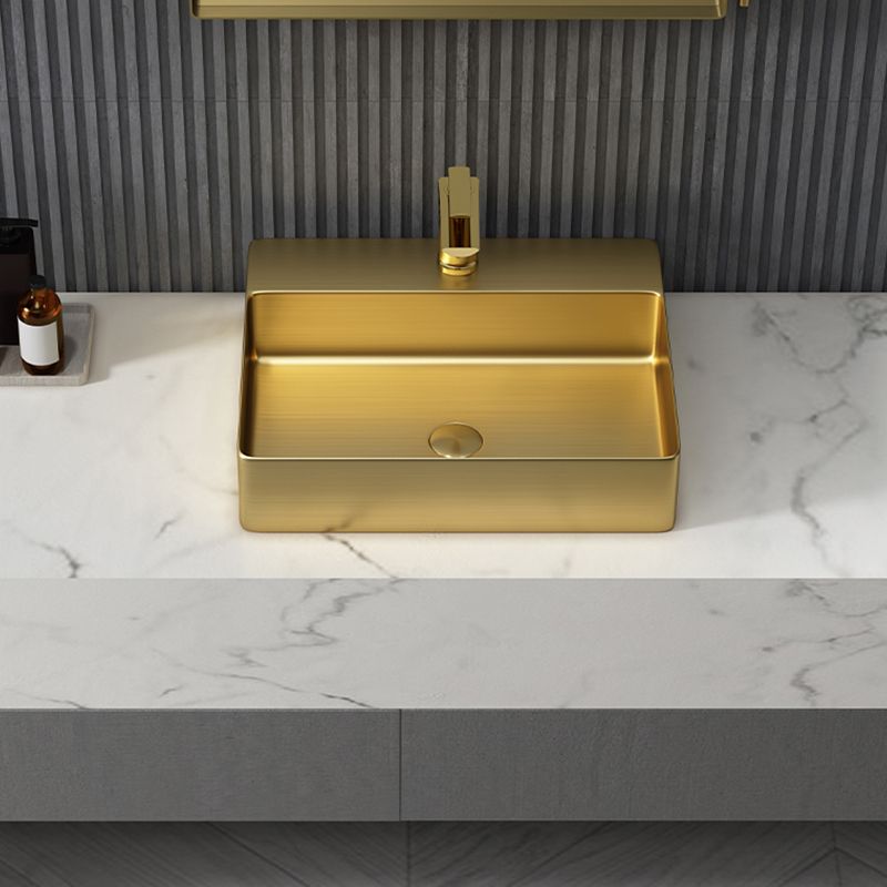 Modern Bathroom Sink Rectangular Bathroom Sink with Basin and Faucet