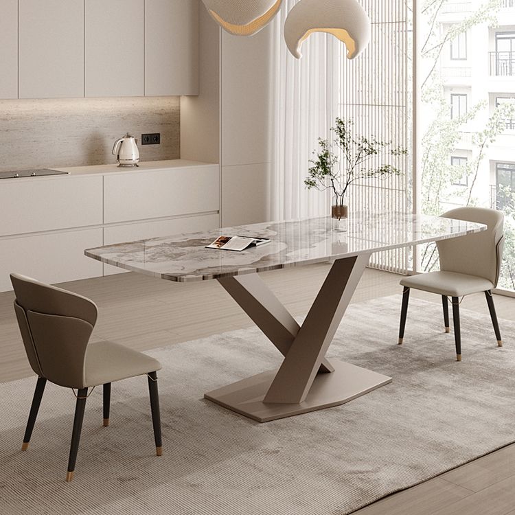 Glam Dining Set 1/3/4 Pcs Gold Rectangle Dining Table with Upholstered Chairs