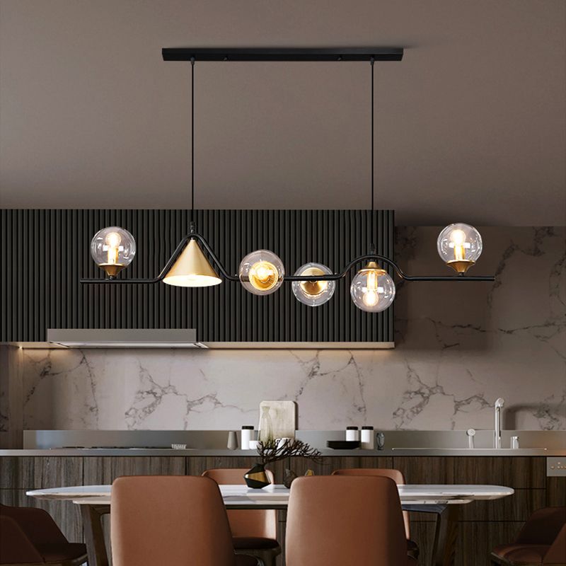 Shaded Island Lighting Fixture Simplicity Glass Island Chandelier for Dinning Room