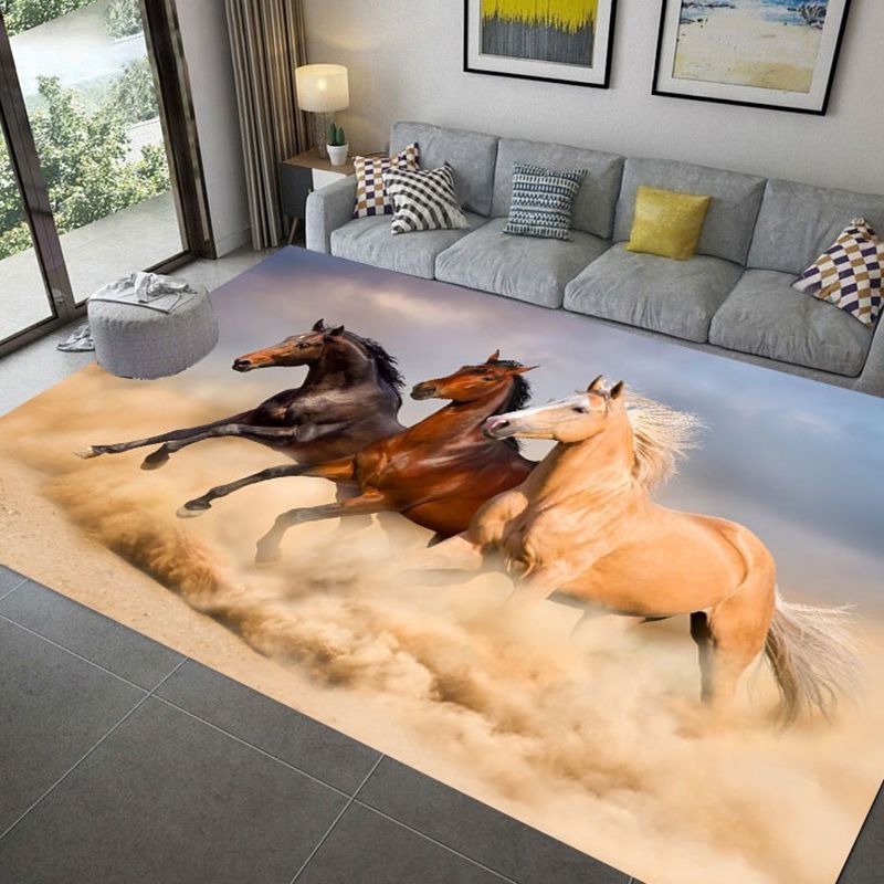 Multicolor Home Decoration Carpet Novelty 3D Animals Printed Area Rug Polyester with Non-Slip Backing Rug