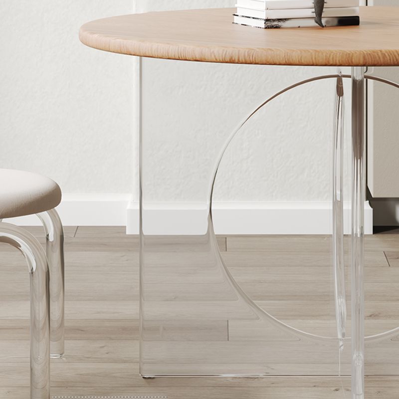Round Dining Table Set 1/2/3/4 Pcs Acrylic Base Table and Chairs
