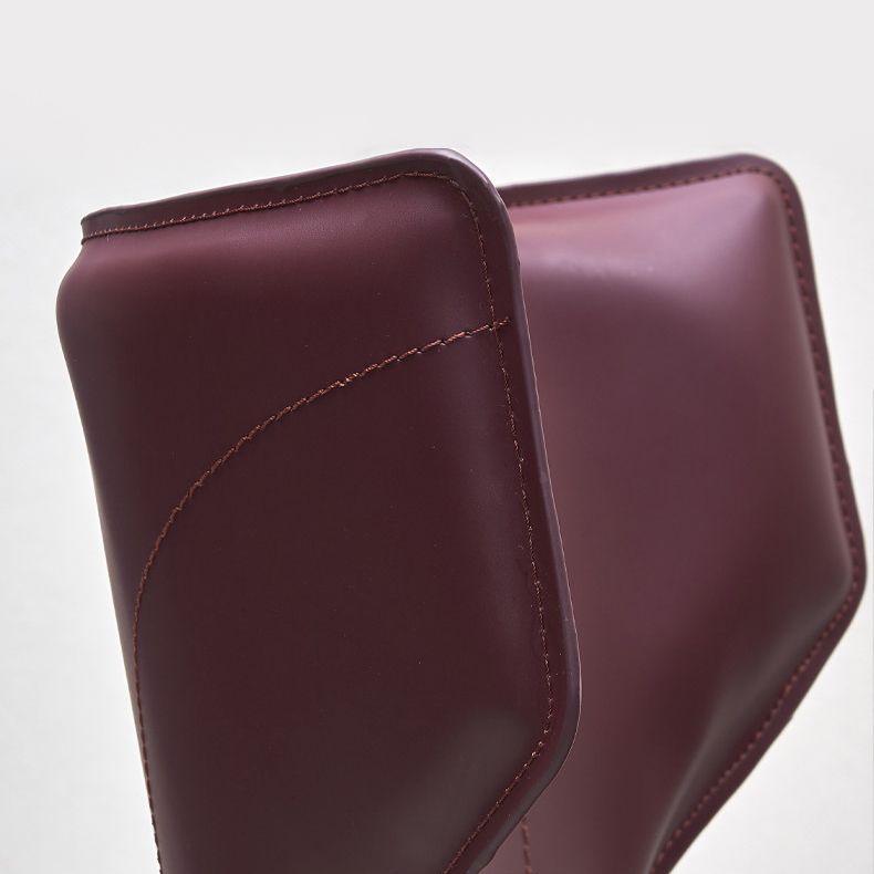 Wingback Side Chair Faux Leather Armless Dining Chairs for Home