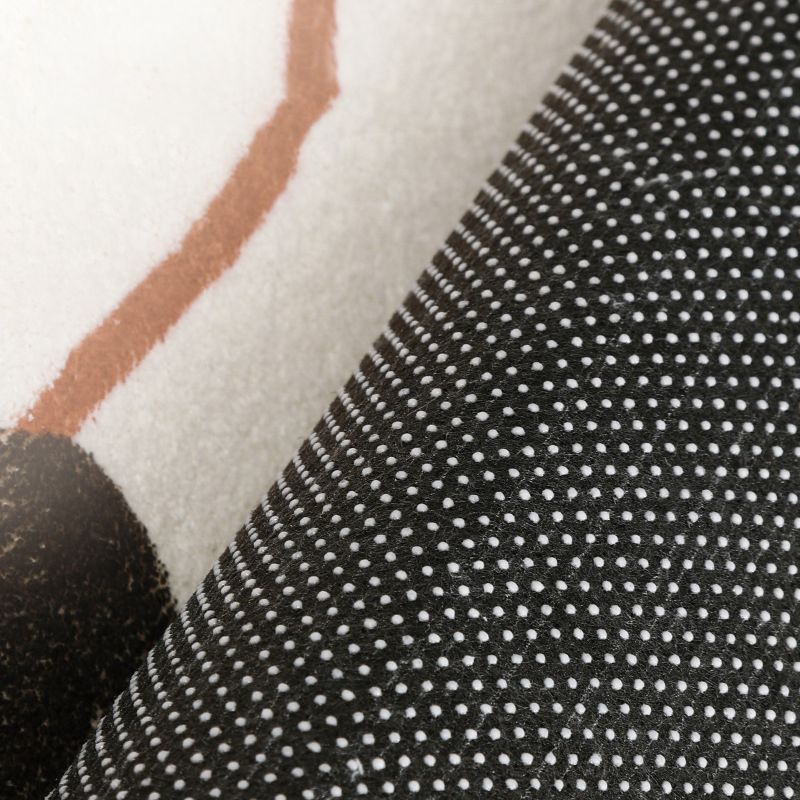 Beigefarbener, lässiger Teppich, Polyester-Farbblock-Teppich, waschbarer Teppich für Heimdekoration