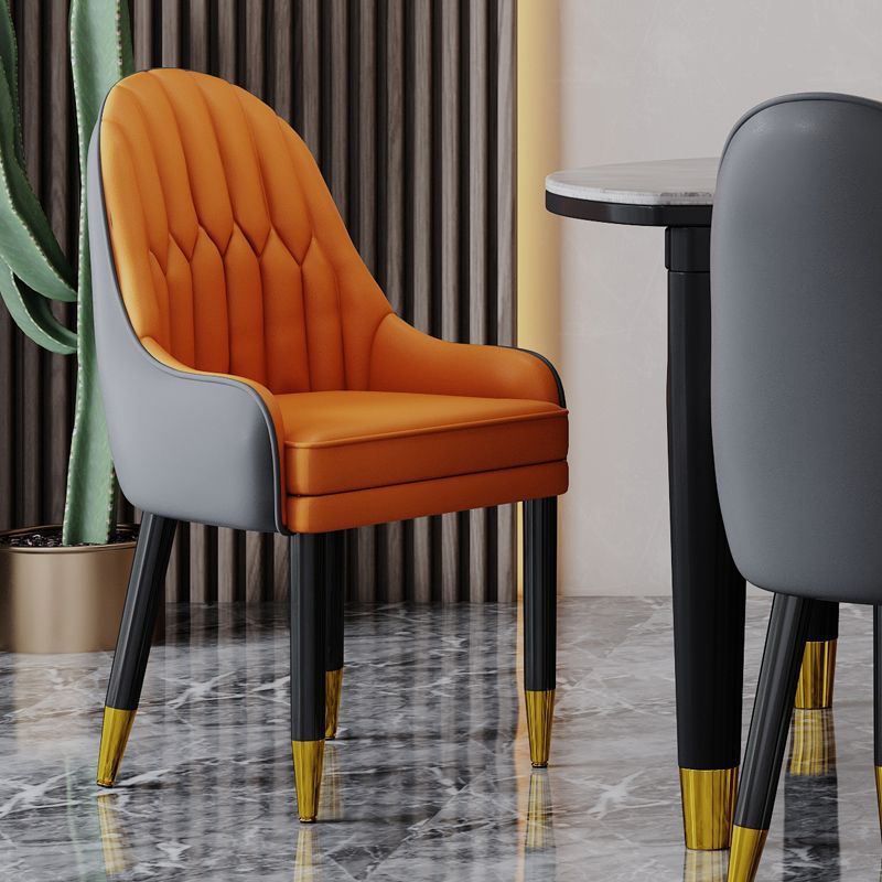 Silla escandinava para el hogar, sillón tapizado con respaldo Parsons, silla de comedor de madera