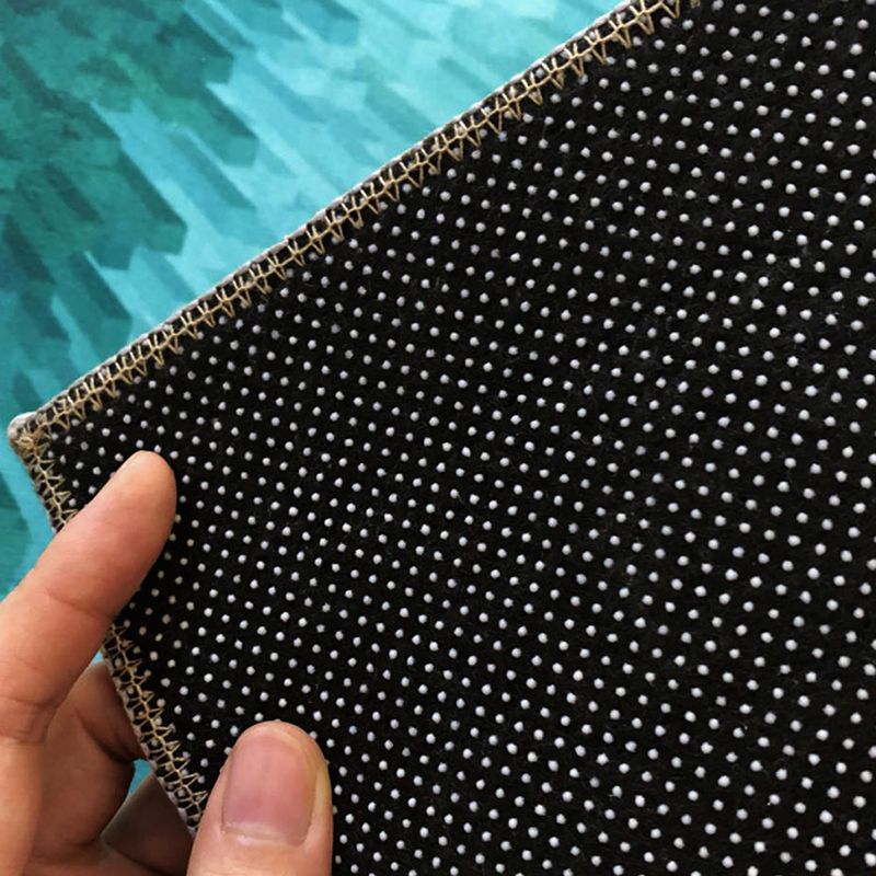 Multi Colored Living Room Simple Color Block Indoor Rug Polyster Non-Slip Backing Pet Friendly Easy Care Carpet