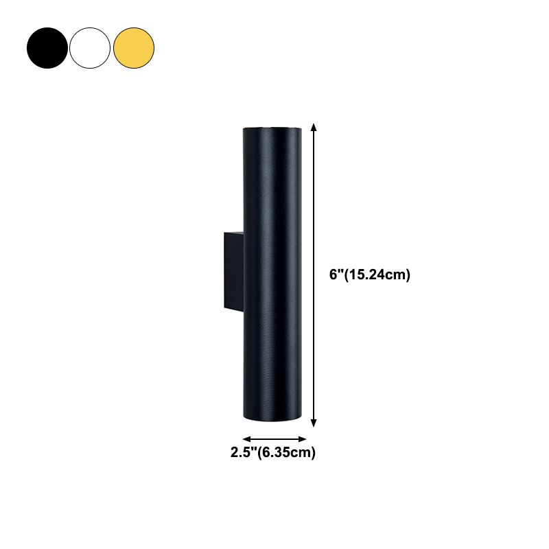 2 Lights Tubular Wall Lights Modern Style Metal Wall Mounted Lamps