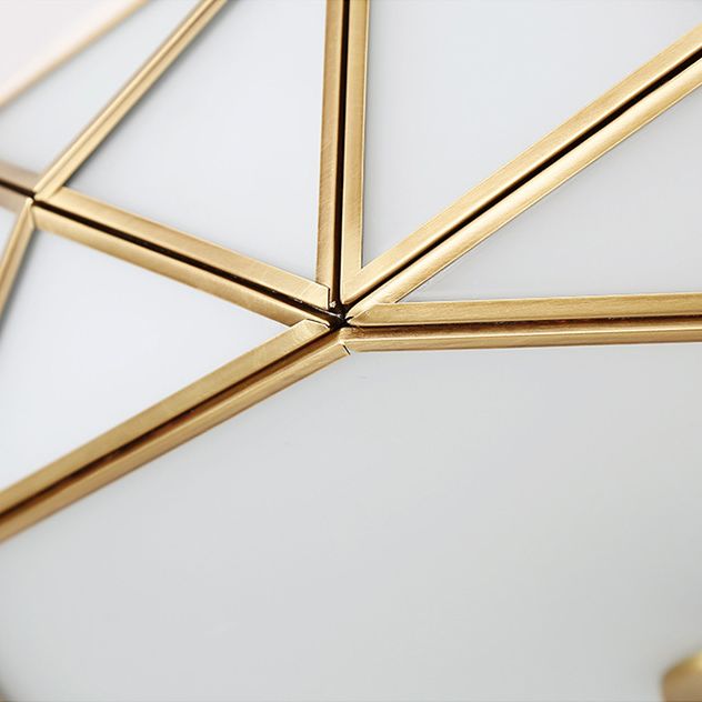 Glas Flushmount Verlichting Minimalistische Messing Drum Slaapkamer Flush Mount Plafond Licht Profiel