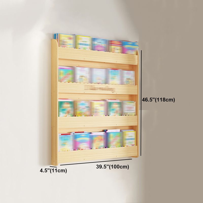 Modern Style Wooden Bookshelf Wall Mounted Shelf Bookcase for Study Room