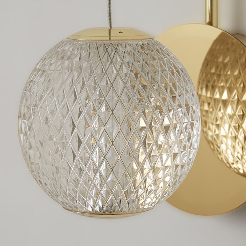 Ball Shade Metal Wall Sconce Modern Style Single Light Wall Mount Lighting in Gold