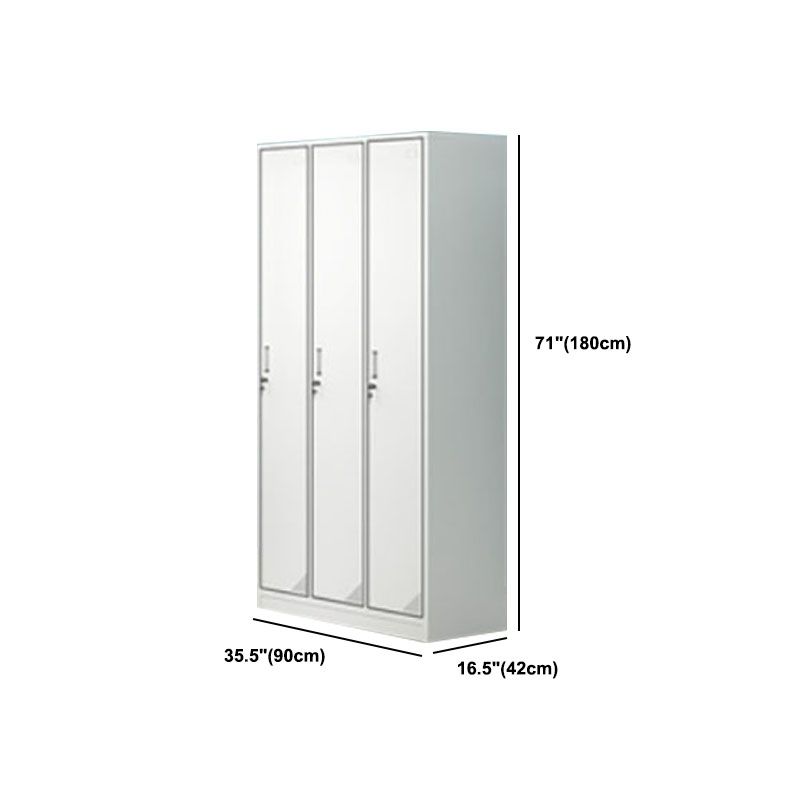 Contemporary Style Steel Wardrobe White Colour Wardrobe Closet with Lock
