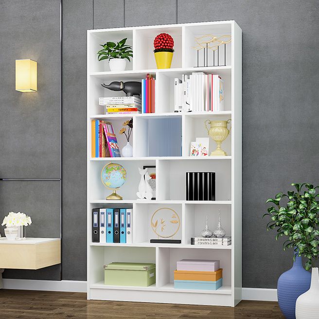 Modern Wood Closed Back Shelf Bookcase Shelves Included for Home Office
