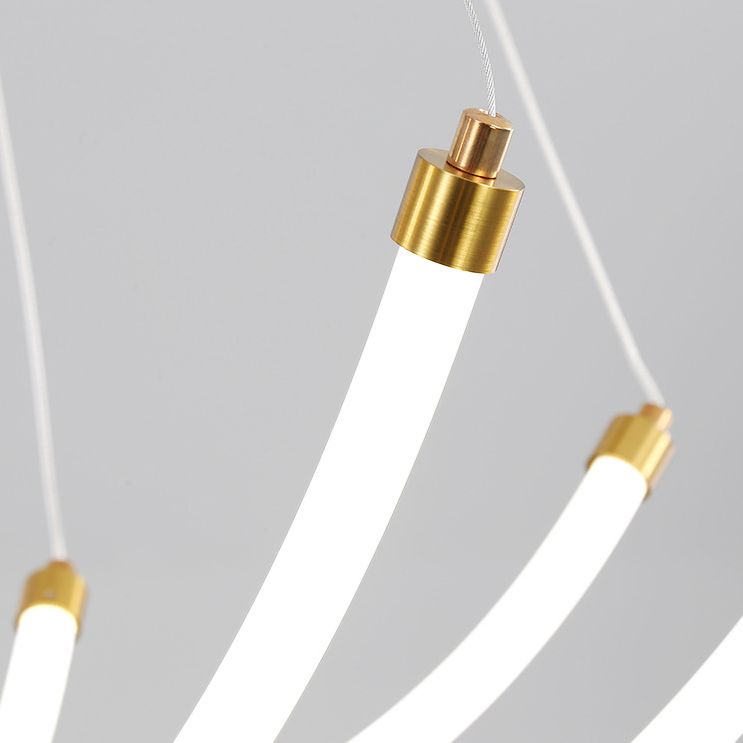 Acrylic Nest Shaped Chandelier Minimalistic Brass LED Pendant Light for Living Room