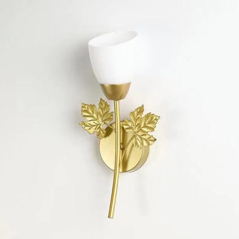 Conical Glass Wall Light Sconce Minimalist Style Sconce Light Fixture for Bedroom