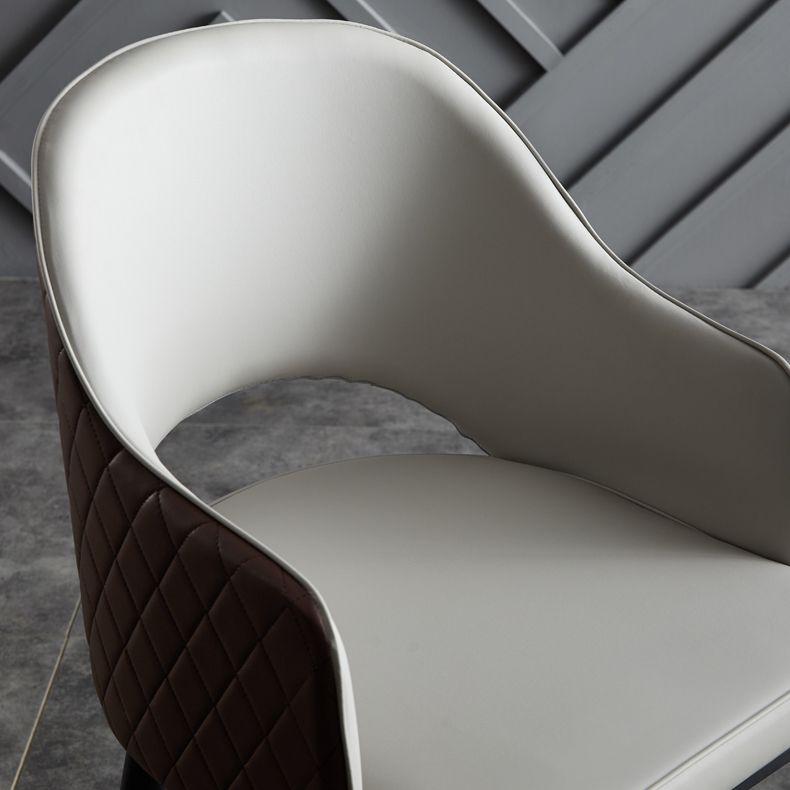 Faux Leather Dining Chairs Open Back Dining Side Chair for Home