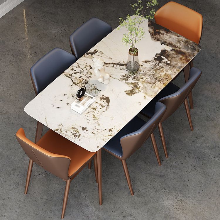 Mesa de comedor estándar de cocina moderna Mesa de comedor de piedra sinterizada con 4 patas