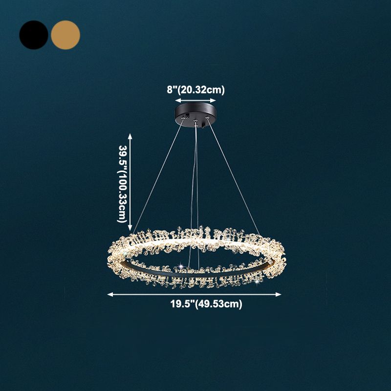 1 Light Linear Pendant Lights Modern Crystal Pendant Lighting Fixture for Living Room