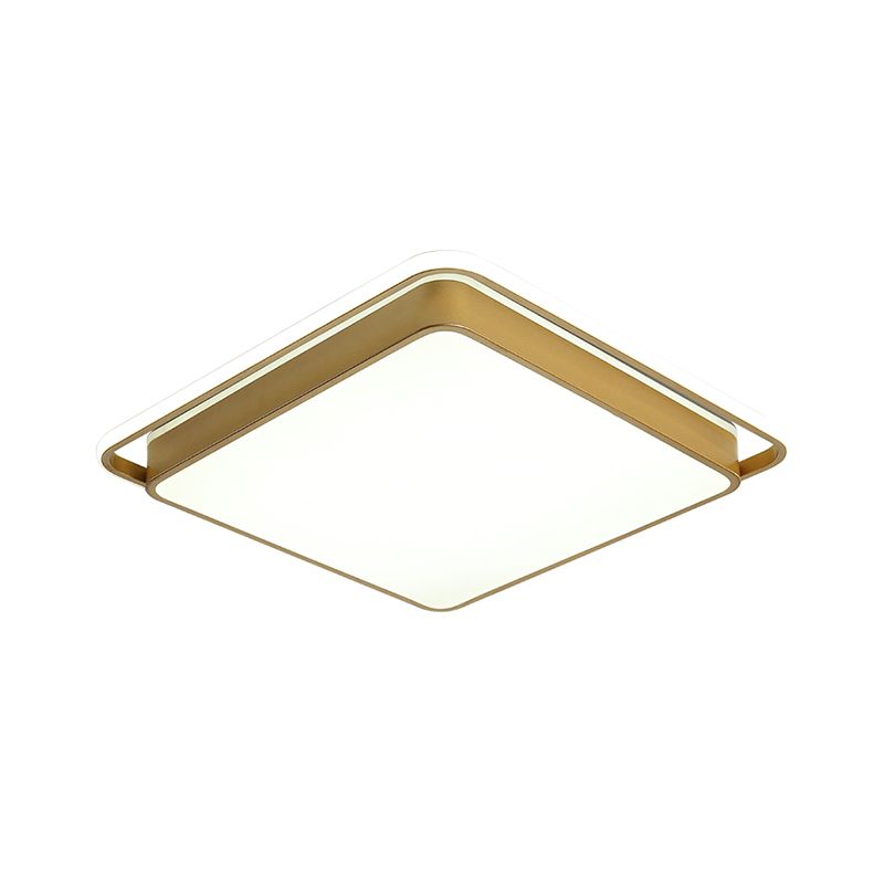 Techo cuadrado de oro a ras del modernismo 10 "/18" /21,5 " W Luz de descarga de metal LED para sala de estar, luz cálida/blanca
