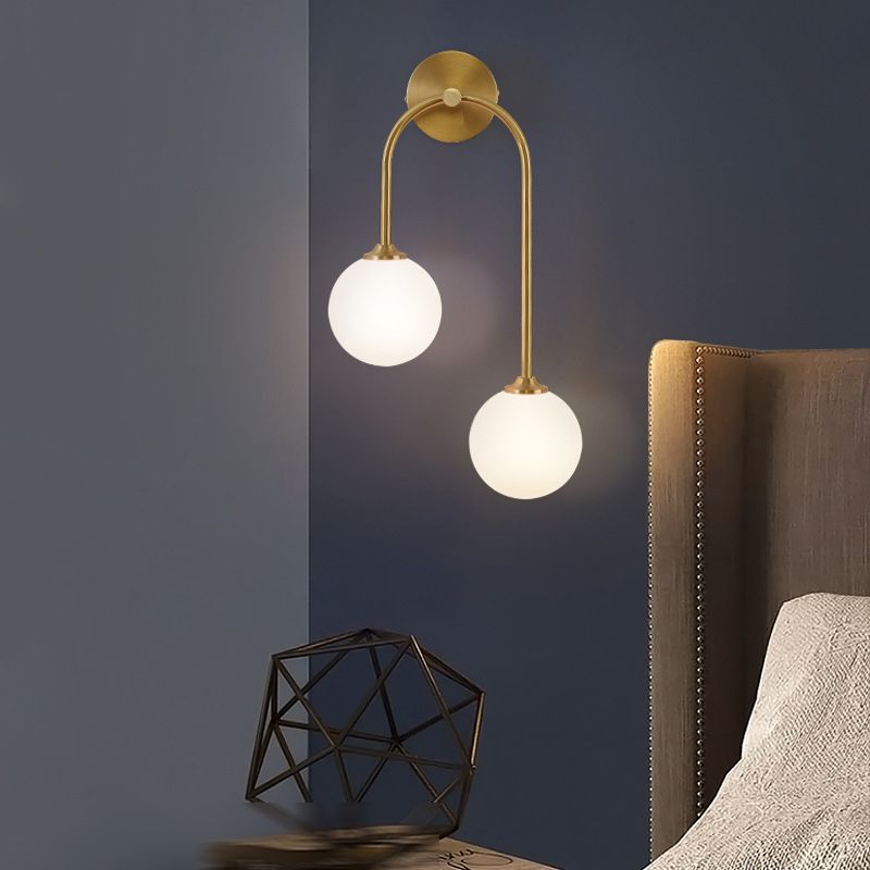 Golden Vanity Lighting Simple Glass Wall Light Sconce for Bathroom
