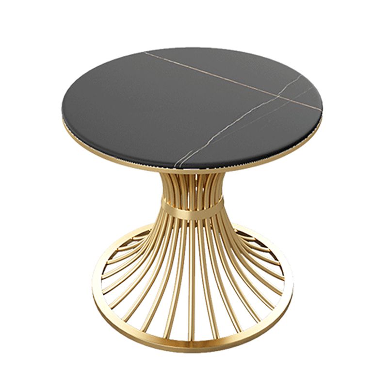 Table à manger de cuisine en pierre fritrée contemporaine rond table à manger standard avec base de piédestal