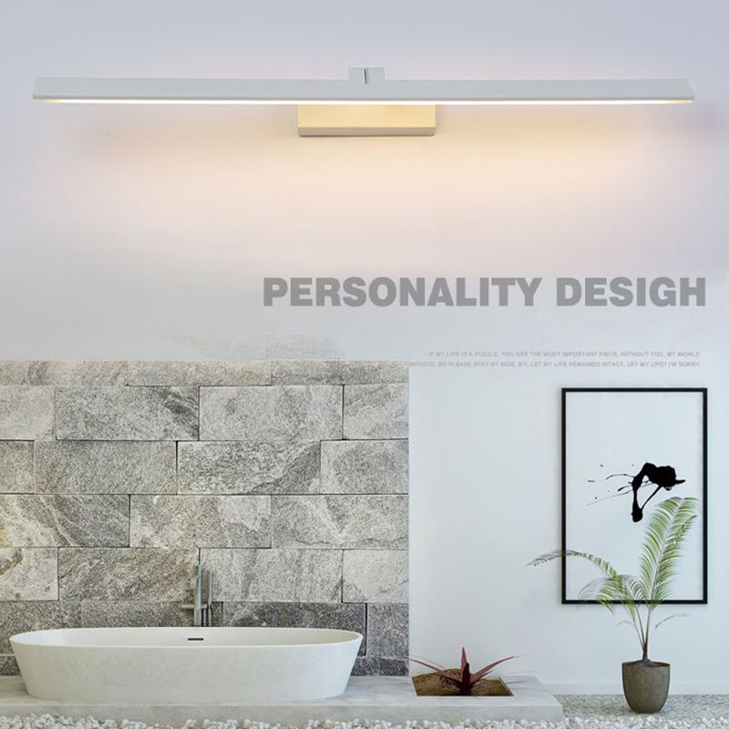 Minimalist Style Shaded Wall Light Fixture Acrylic LED Bathroom Wall Mounted Light in White