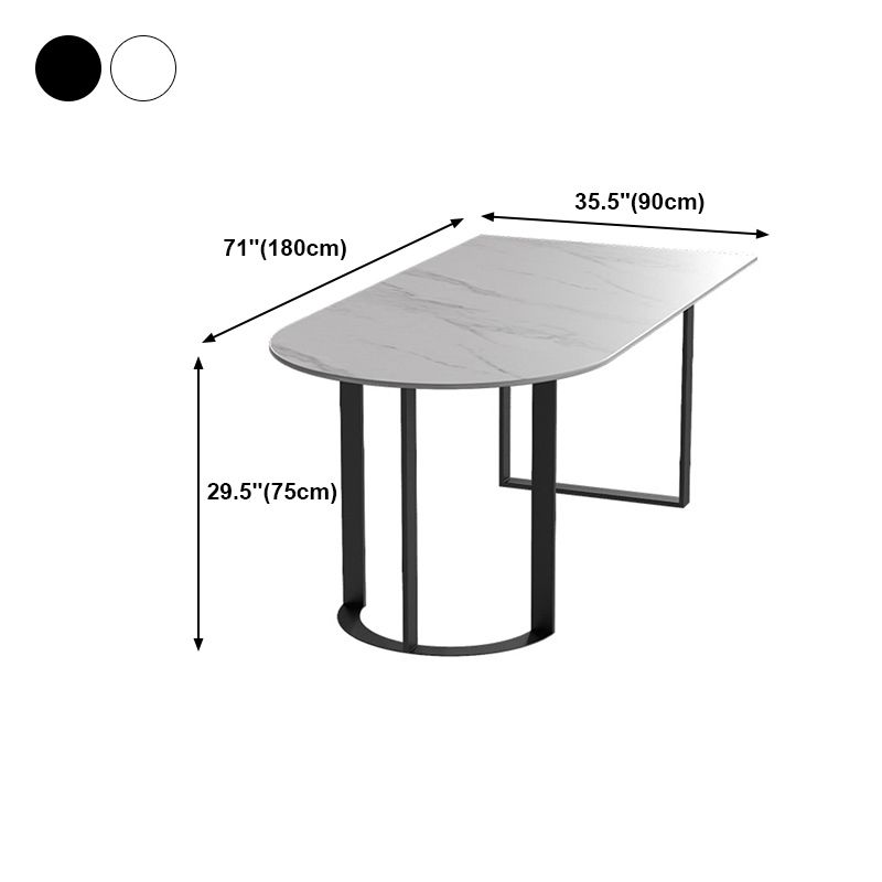Free Form Sintered Stone Top Table for Restaurant Luxury Dining Table with Double Pedestal