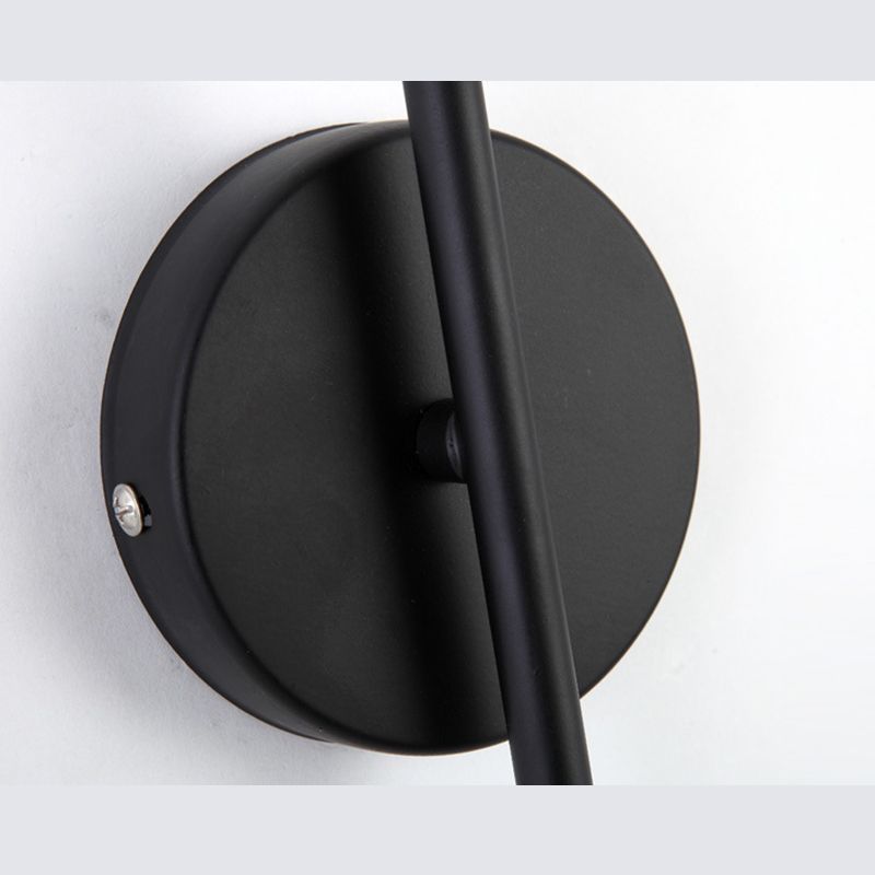 Modern Concise Globe Wall Sconce Wrought Iron Wall Lamp with White Glass Shade