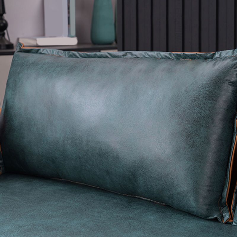 Standard Square Arm Sofa Set Contemporary Stain Resistant Sofa Couch with Pillows