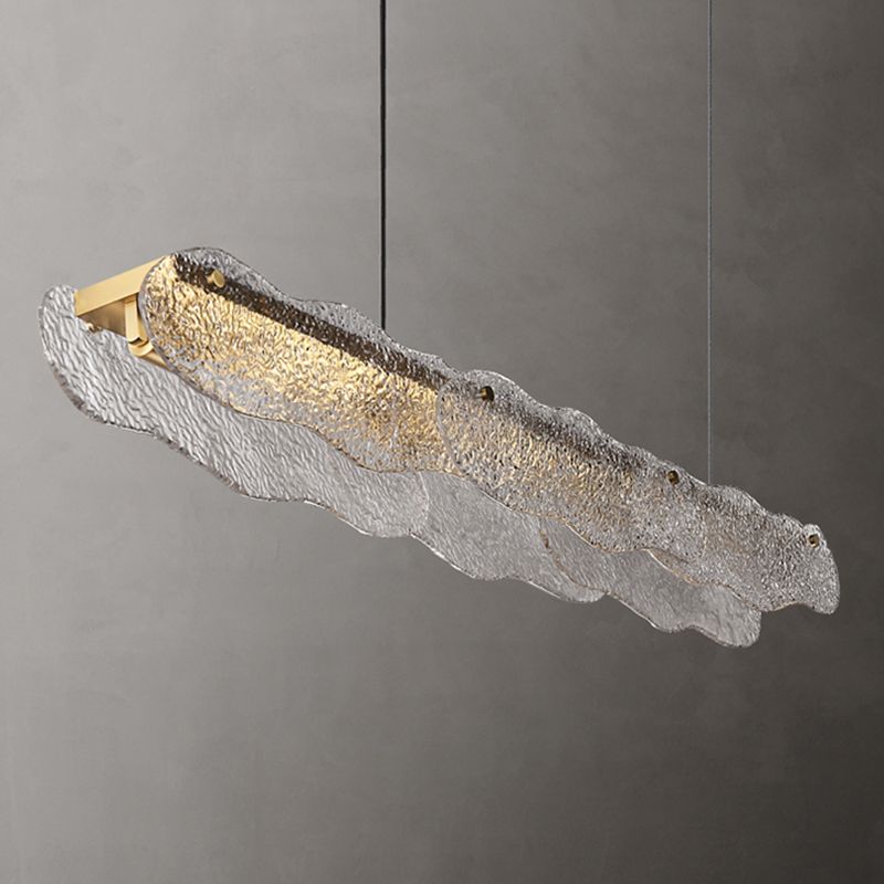 Accesorio de iluminación colgante sombreado Simplicidad Cenina de vidrio Luz de techo de la isla en oro