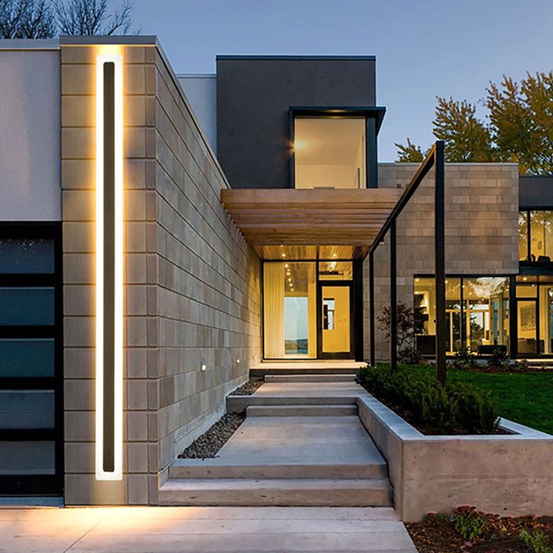 Linear Shape Wall Lighting Modern Style Metal 1 Light Sconce Lamp for Outdoor