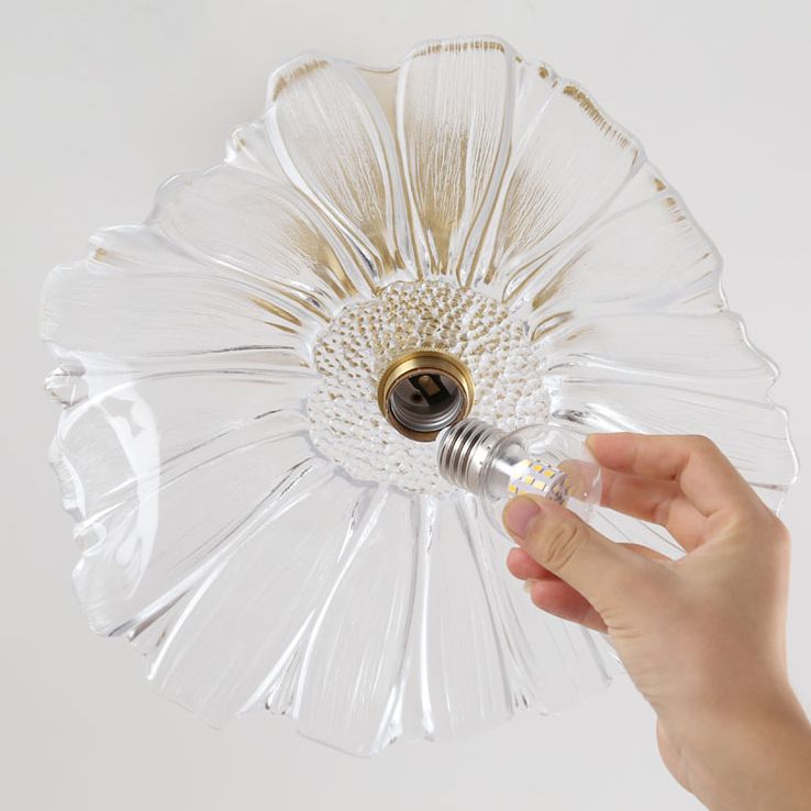 Lámpara de techo de cobre estilo colonial Lotus Metal 1 luz empotrada