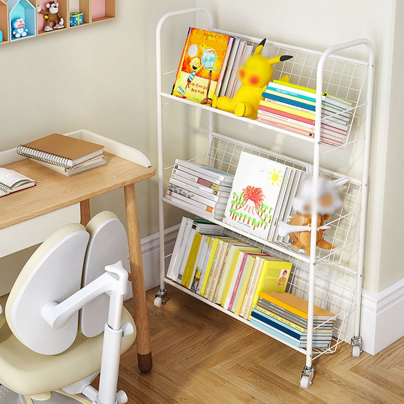 Modern Style Etagere Bookshelf Vertical Open Back Metal Bookcase for Home