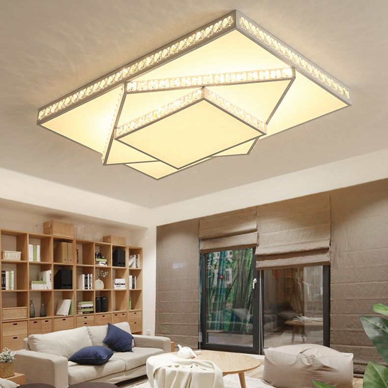 Stagger Geometric LED Ceiling Light in Modern Creative Style Crystal Flush Mount with Acrylic Shade