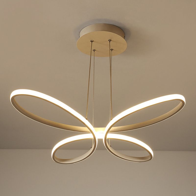 Goldene LED Kronleuchter Acryl LED Federung Licht moderne Stile für Wohnzimmer Schlafzimmer
