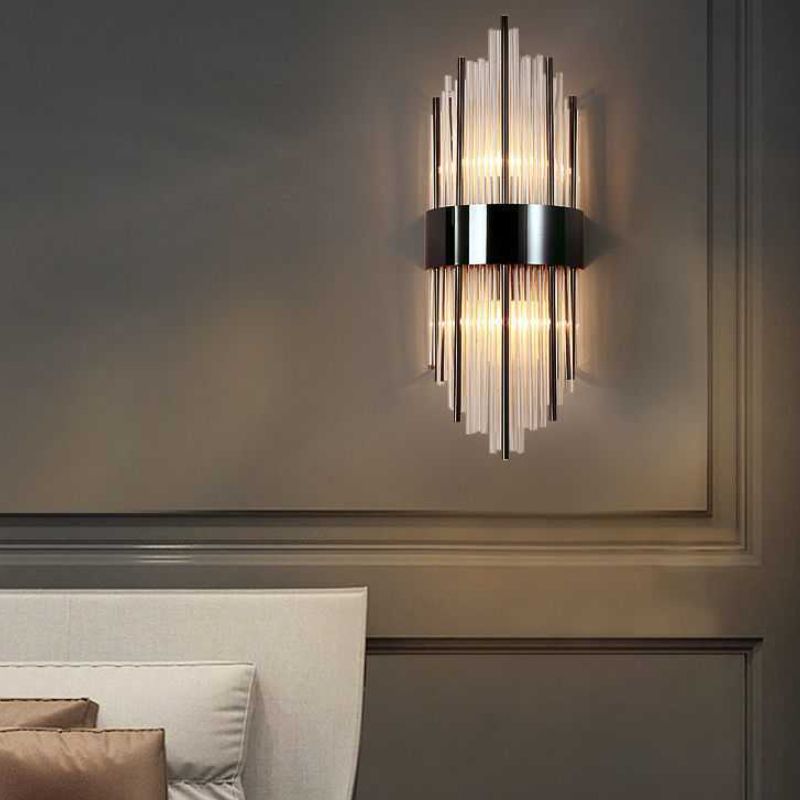 Einzigartige Schattenkristallwandleuchter moderner Stil 2 Leuchten Wandmontage Leuchte Leuchte