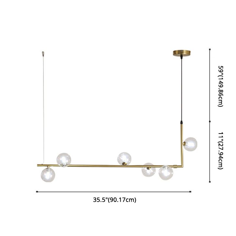 Globe Dinning Room Island Pendant Light Glass Minimalist Island Lighting Fixture