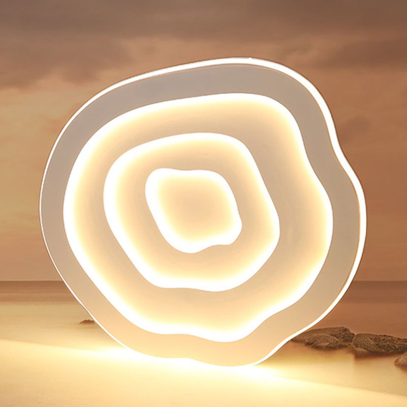 1-Light Geometrische Schatten Bündig Mount Moderne Einfache Style Flush Mount Deckenleuchte in Weiß