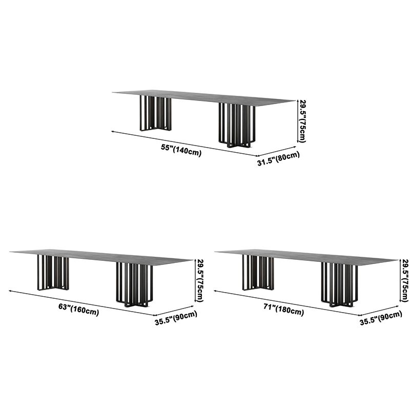 Table à manger moderne en pierre fritte