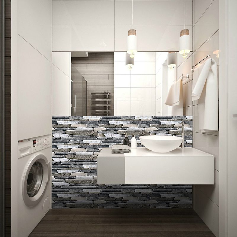 12 Pcs Brick Effect Wallpaper Panels Self Sticking Industrial Kitchen Wall Art, 8' x 4"