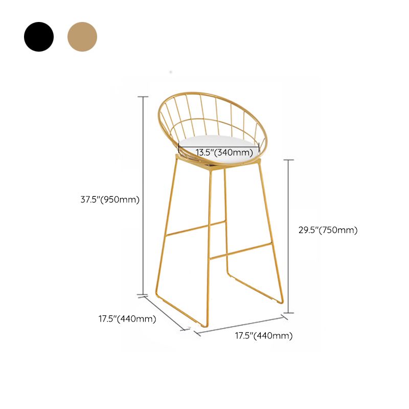 Low Back Dining Stools Round Armless Bar Stools with Footrest