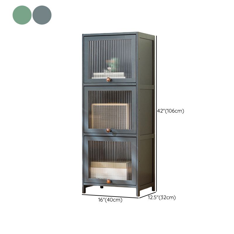 Bamboo Standard Bookcase Scandinavian Closed Back Bookshelf with Cabinets