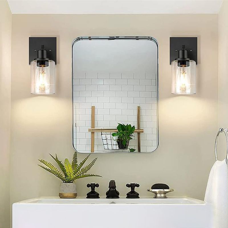 Glass Bath Vanity Lighting Polish Finish Light for Bathroom