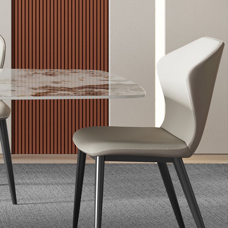 Metal Traditional Luxury Rectangle Table Sintered Stone Top Indoor Table with Pedestal